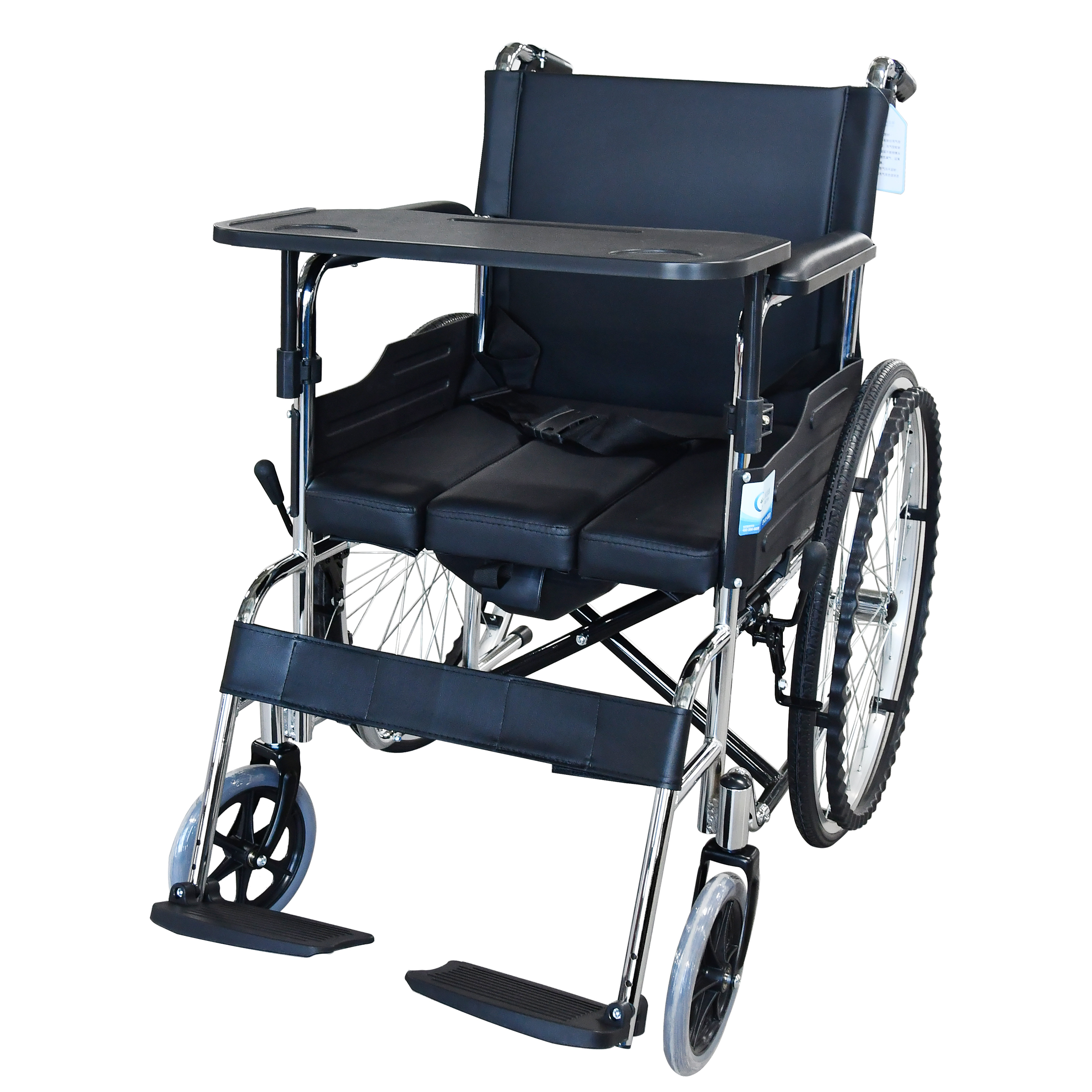 河思源手动轮椅车SY-LY1-0820 电镀车架  带便款低靠背